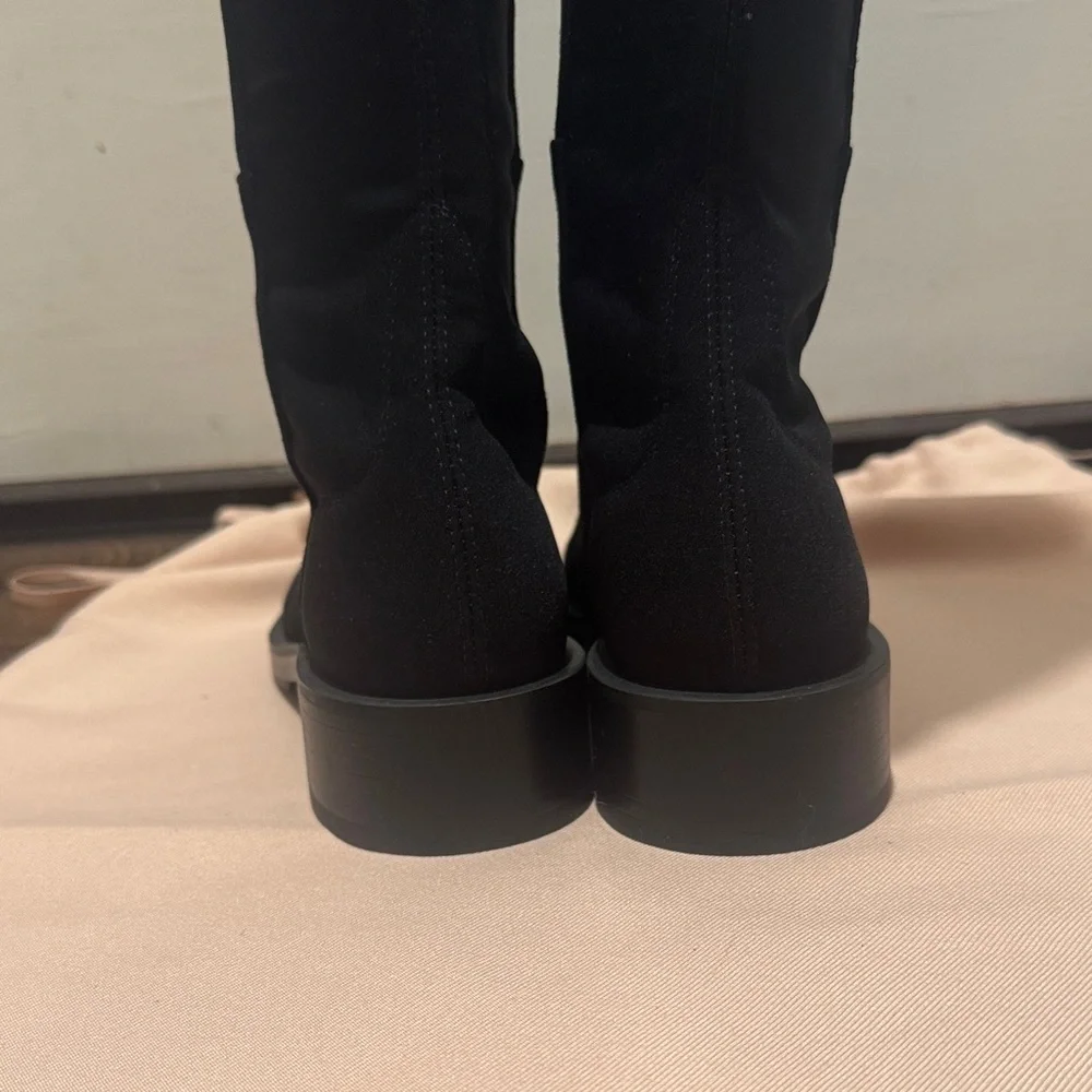 Stuart Weitzman 5050 Bold OTK Boots Black Suede Over-the-Knee Size 8.5